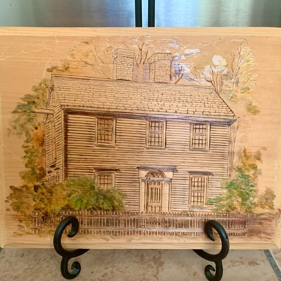 Vintage Wooden Hand Carved Art Plaque - Picture 1 of 9